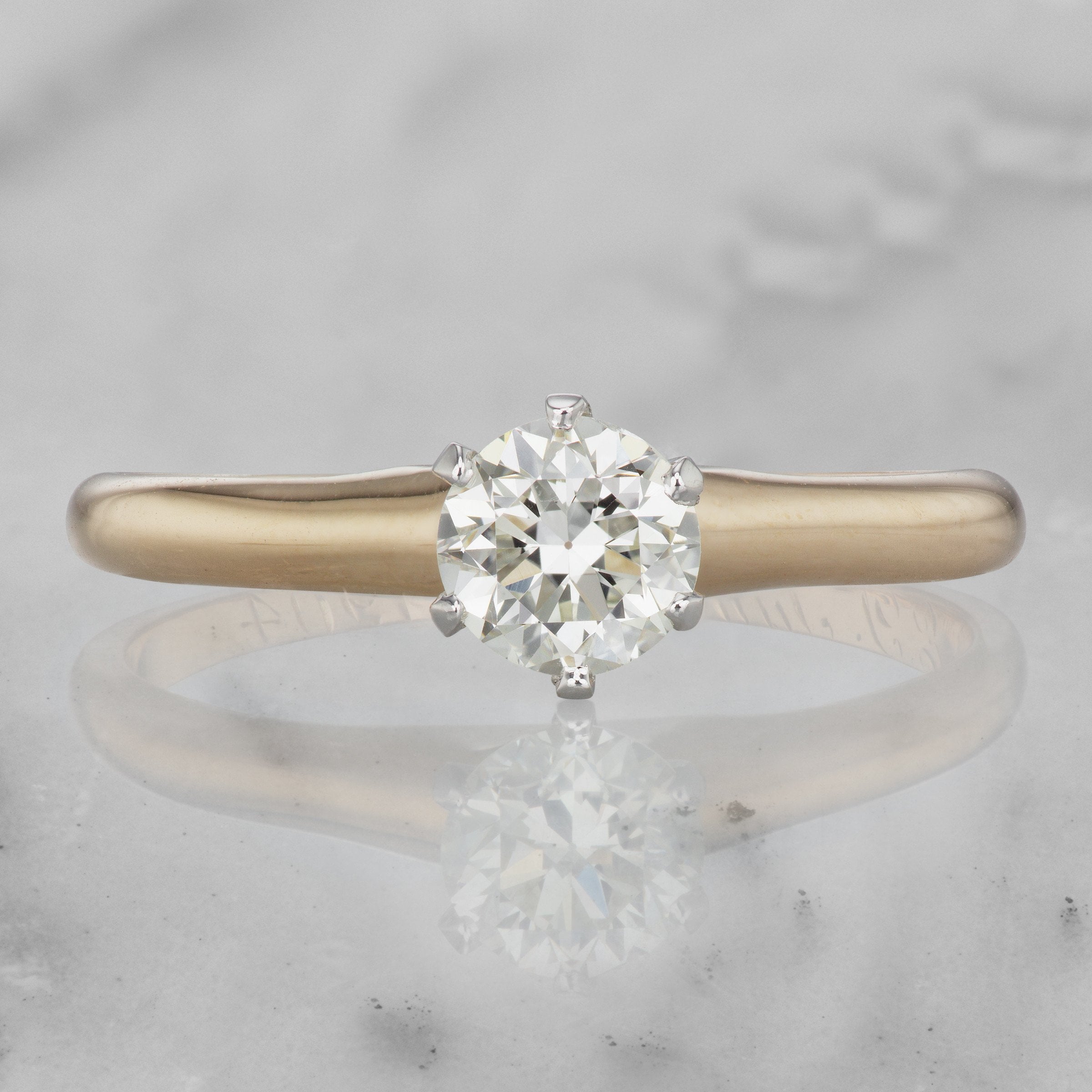 Vintage Yellow Gold Solitaire Engagement Ring | Victor Barbone