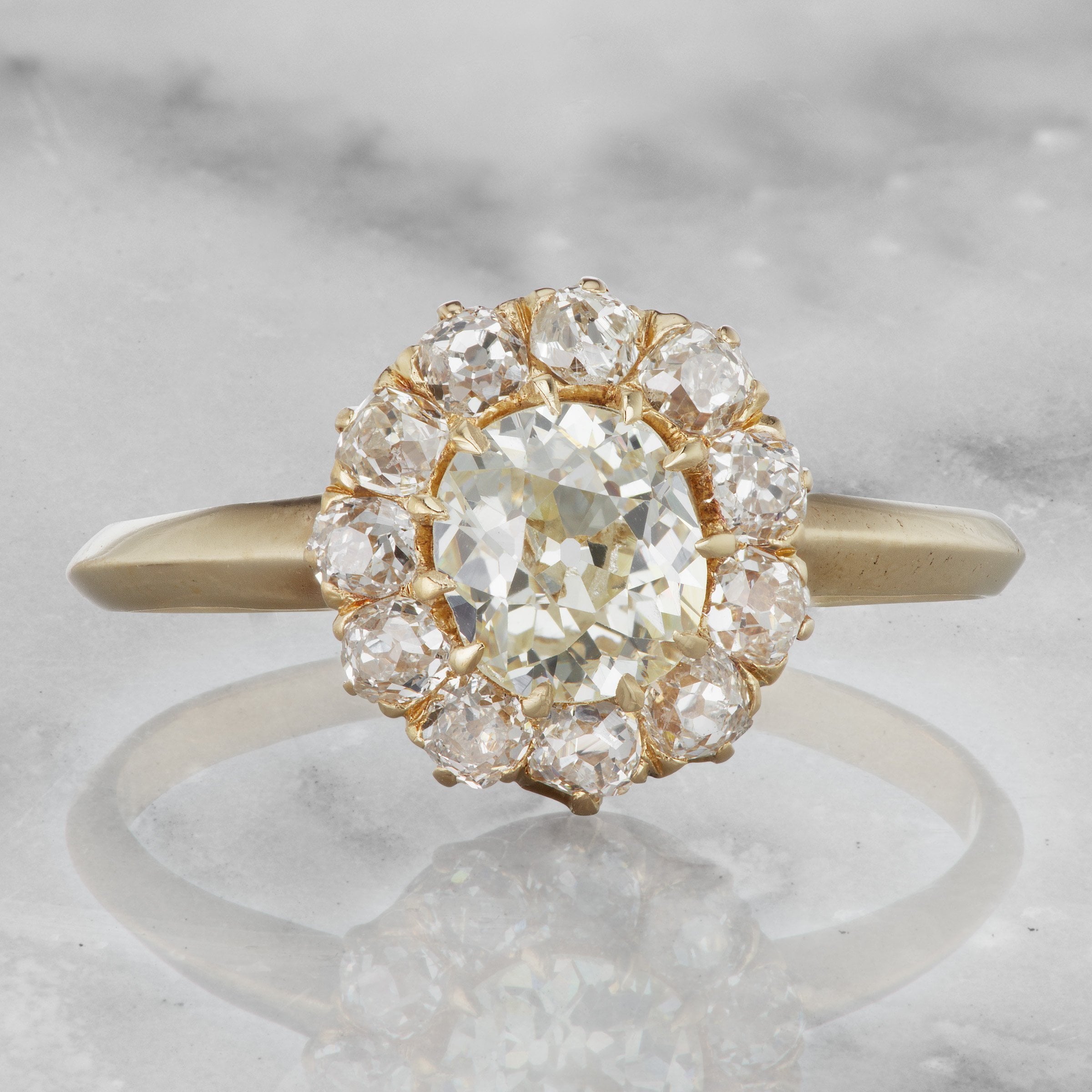 Antique Halo Cluster Engagement Ring - Circa 1900 | Victor Barbone