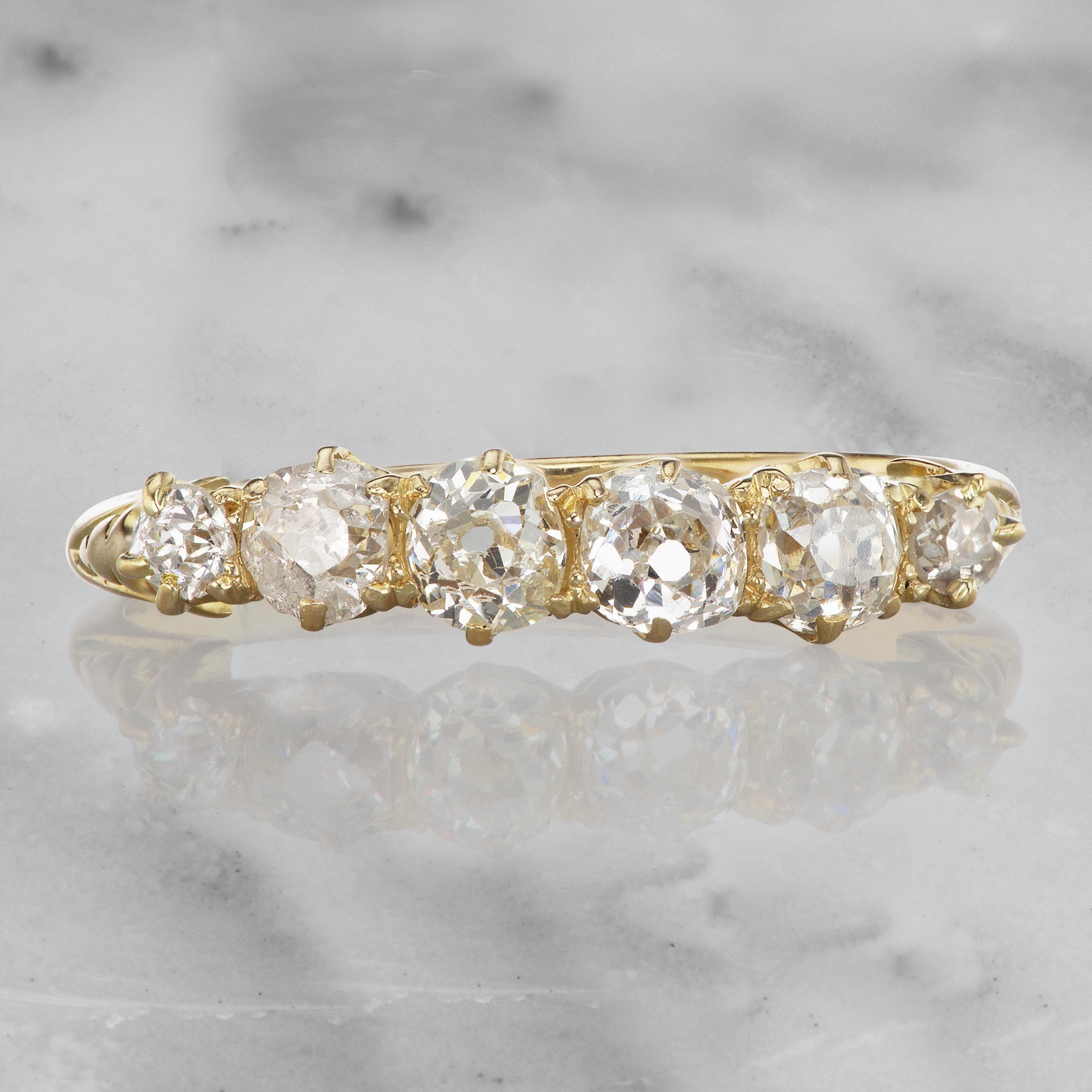 Antique 6 Diamond Wedding Band - Circa 1900 | Victor Barbone