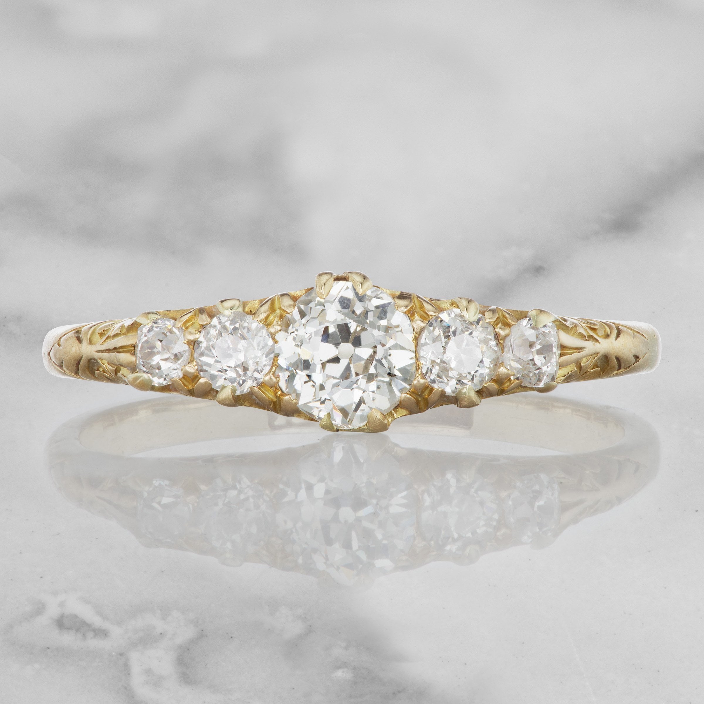 5 Stone Diamond Engagement Ring - Vintage | Victor Barbone