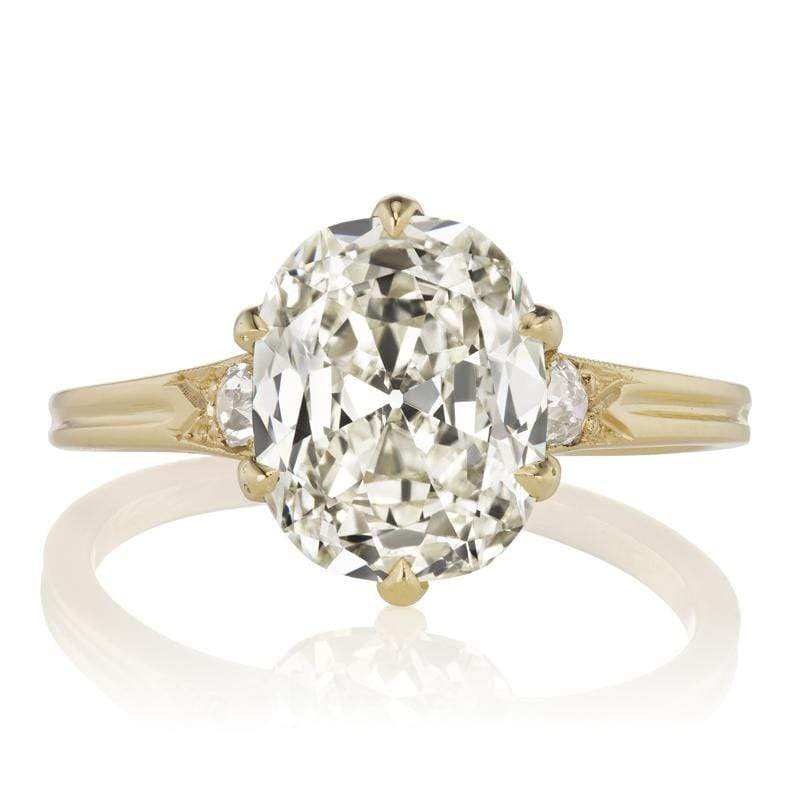 2.5 Carat Antique Cushion Cut Diamond Engagement Ring