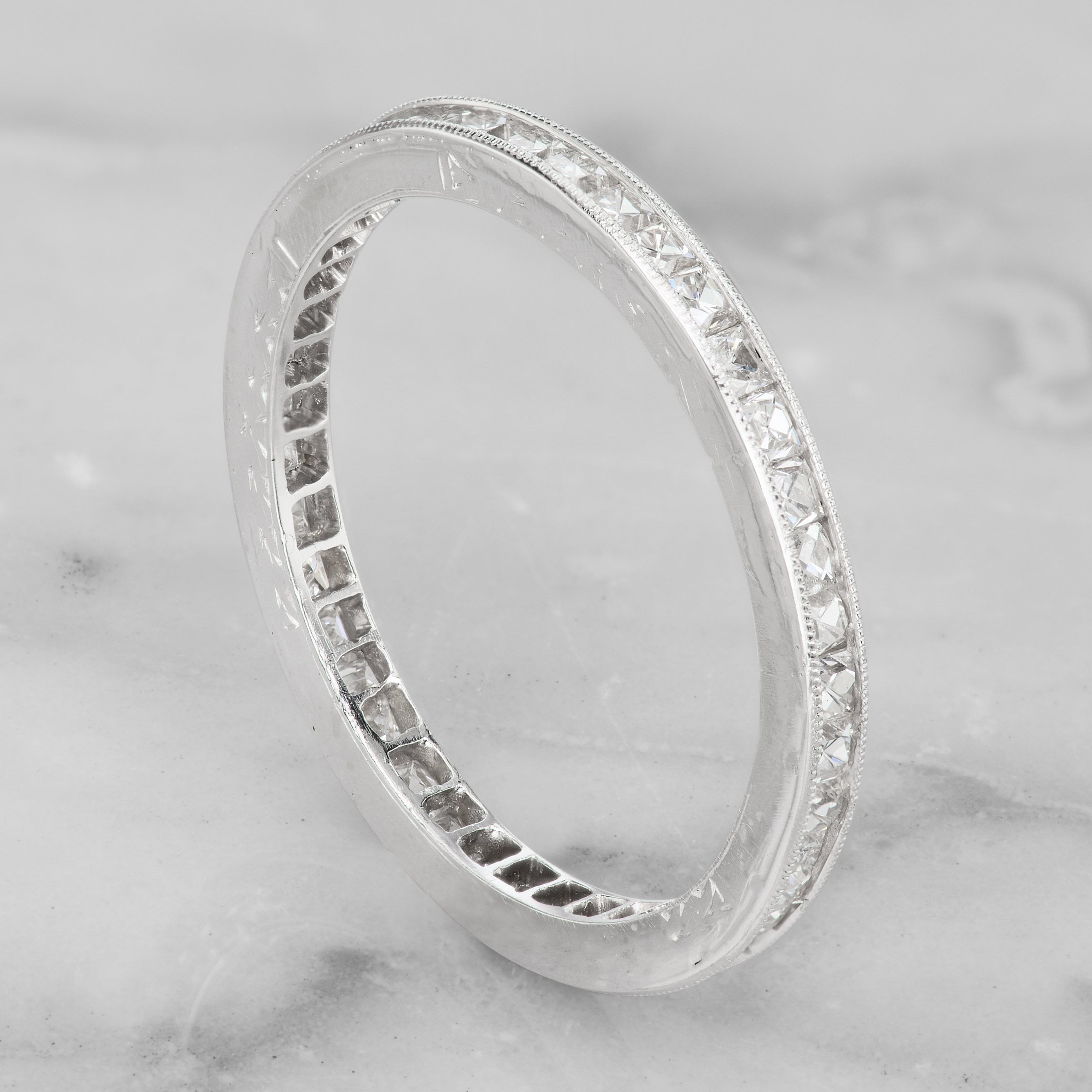 Ultra Thin Eternity Band - French Cut Diamonds | Victor Barbone