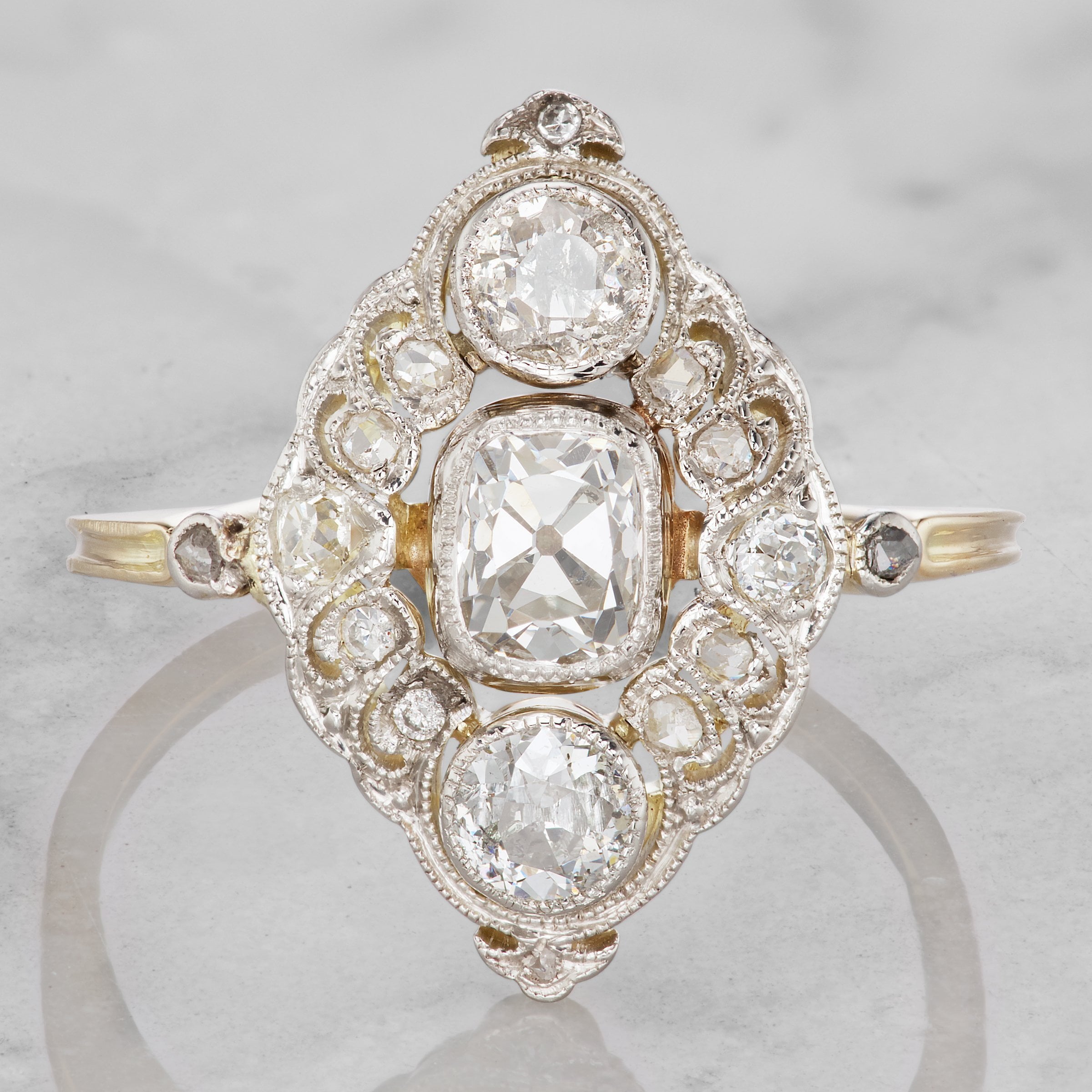 Marquise Halo Setting Engagement Ring Circa 1910 | Victor Barbone