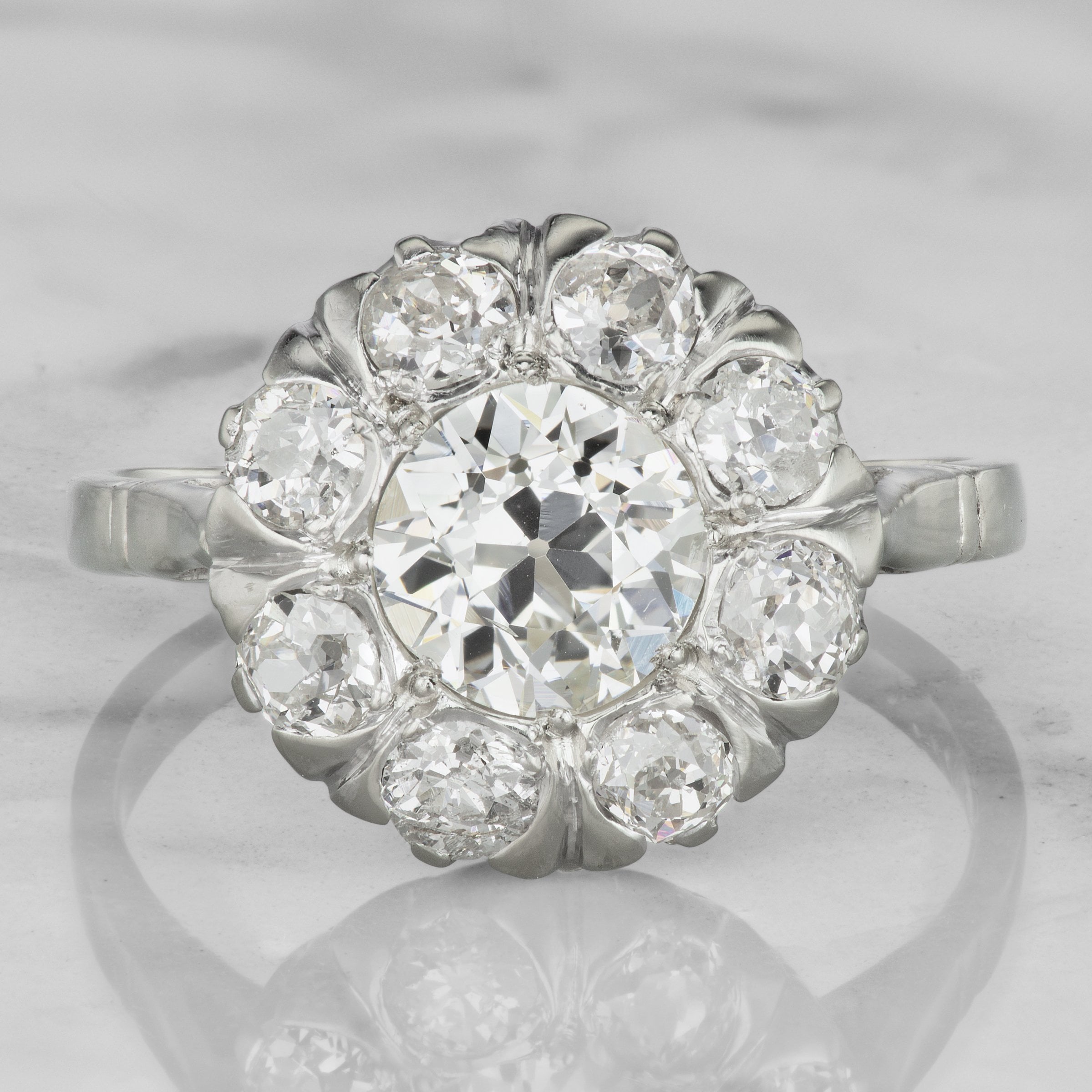 Round Halo Engagement Ring Circa 1910 | Victor Barbone