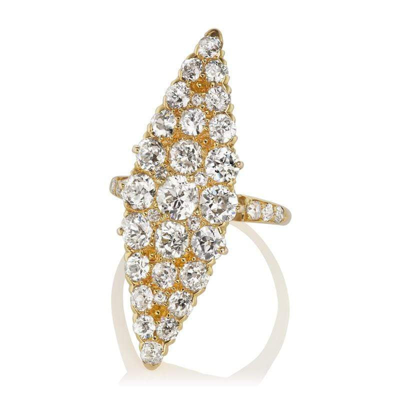 Marquise Shaped Diamond Cluster Engagement Ring