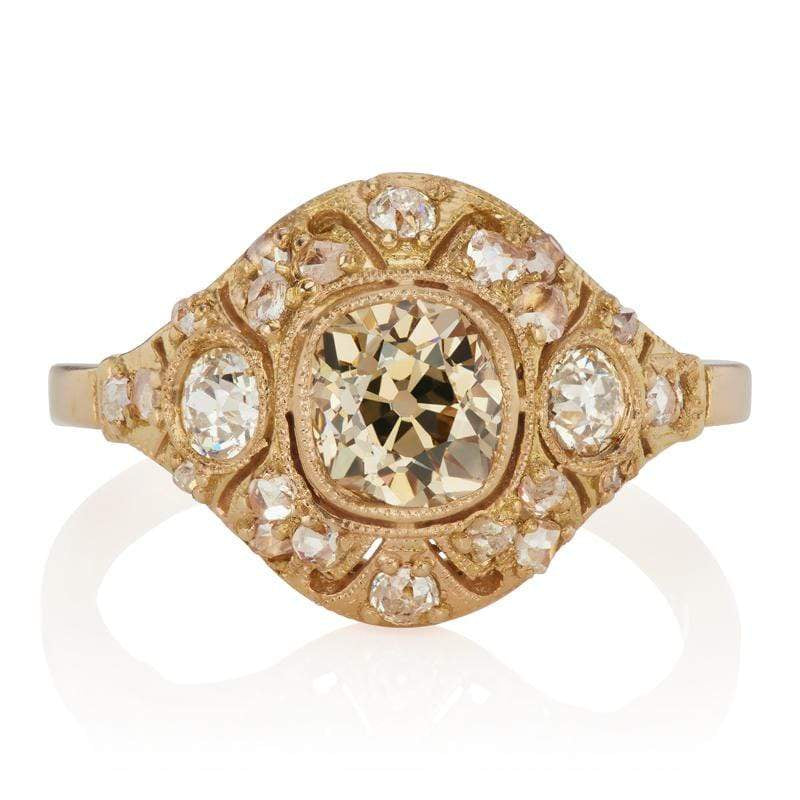 Old Style Engagement Ring With Halo - Rose Gold | Victor Barbone