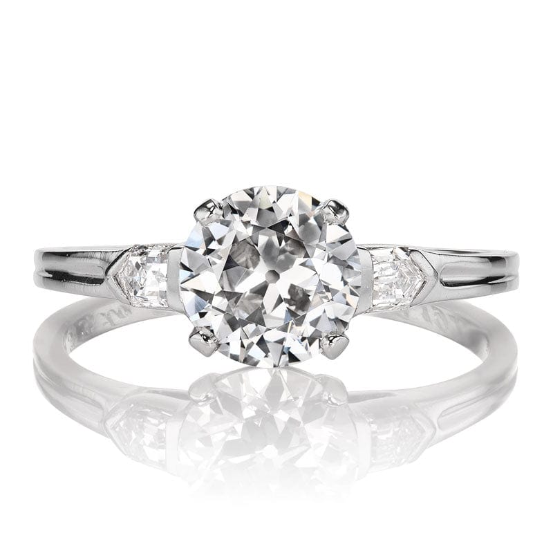 Tiffany & Co Engagement Ring with Bullet Side Stones