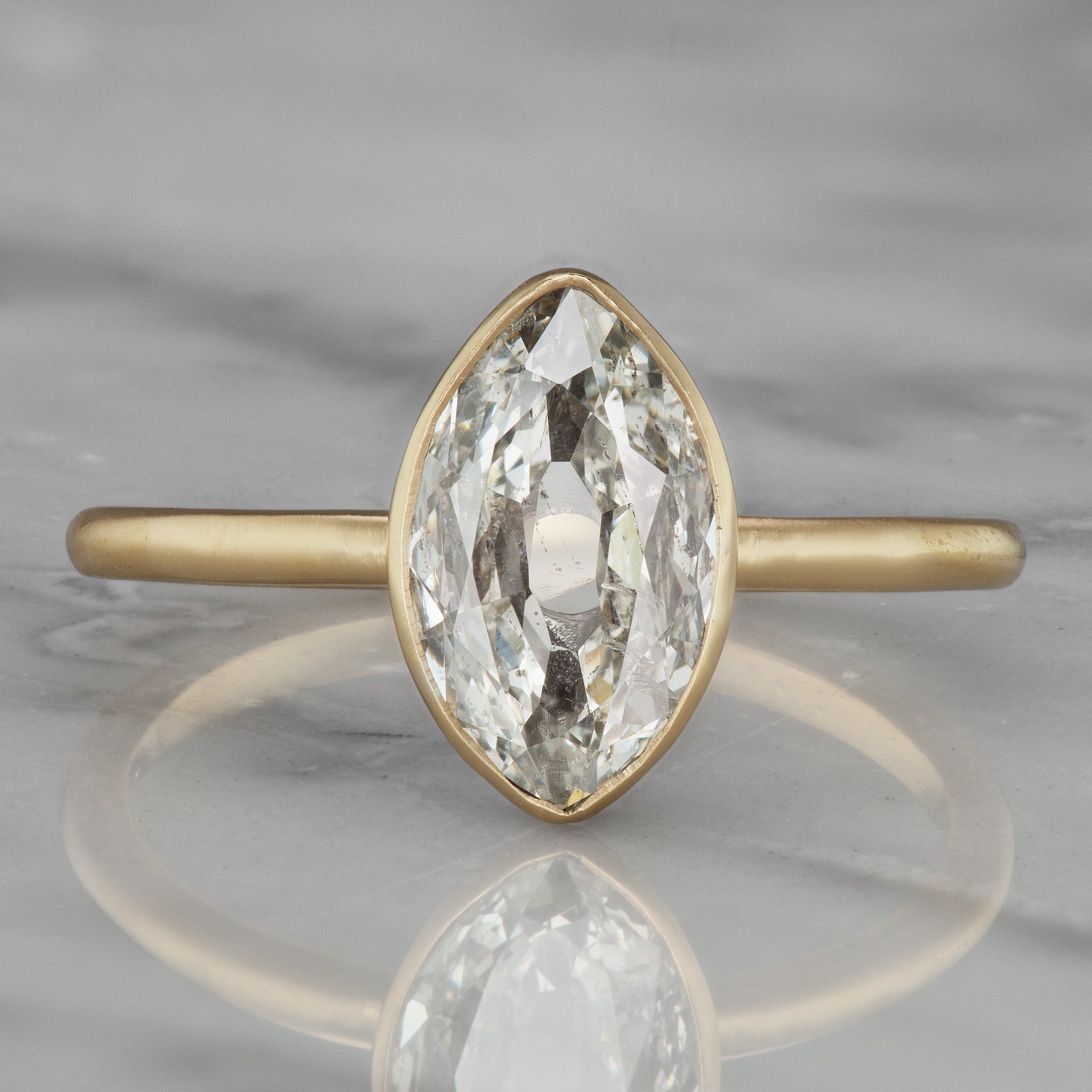 Moval Diamond Solitaire Engagement Ring - 0.96 ct | Victor Barbone