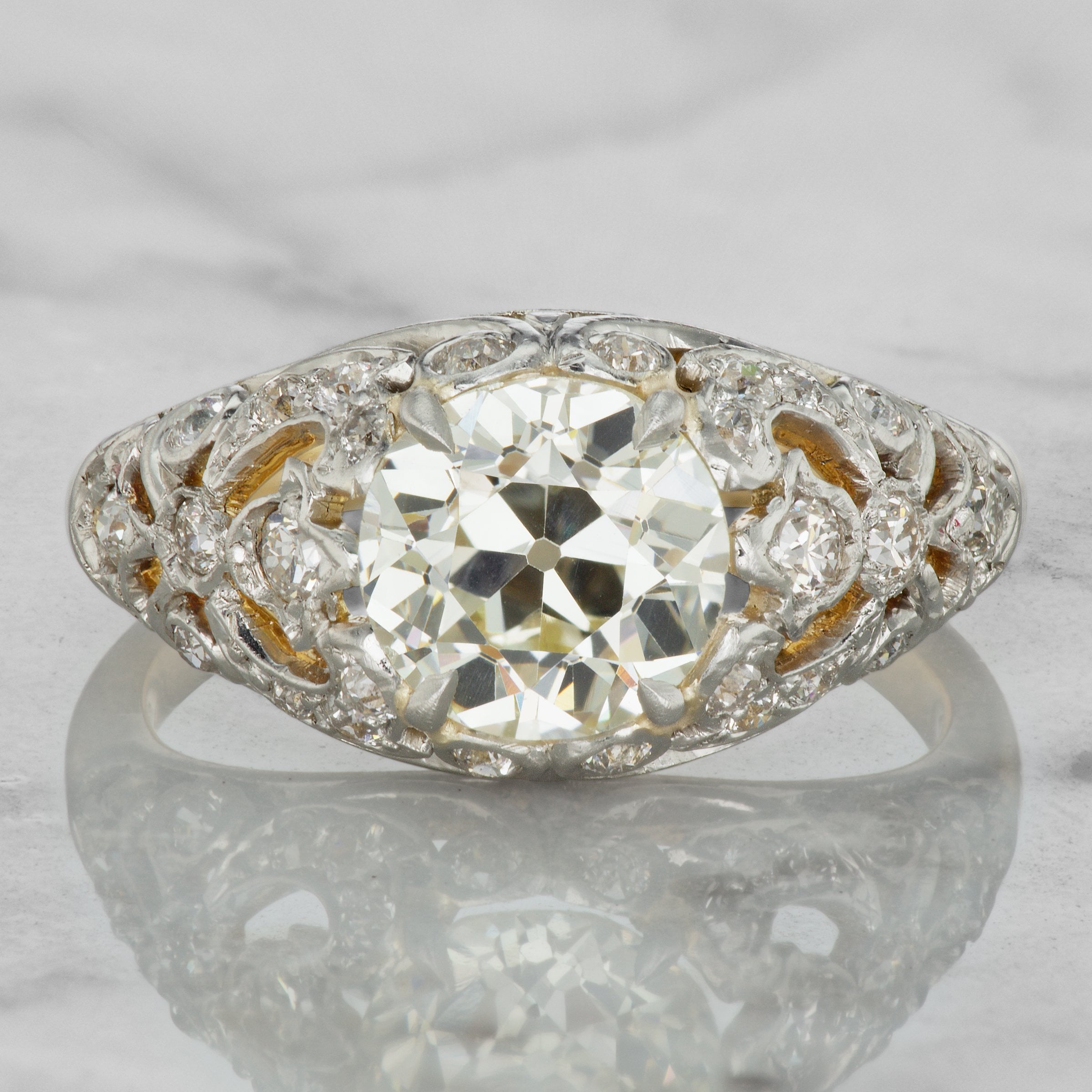 Antique Floral Engagement Ring Circa 1910 | Victor Barbone