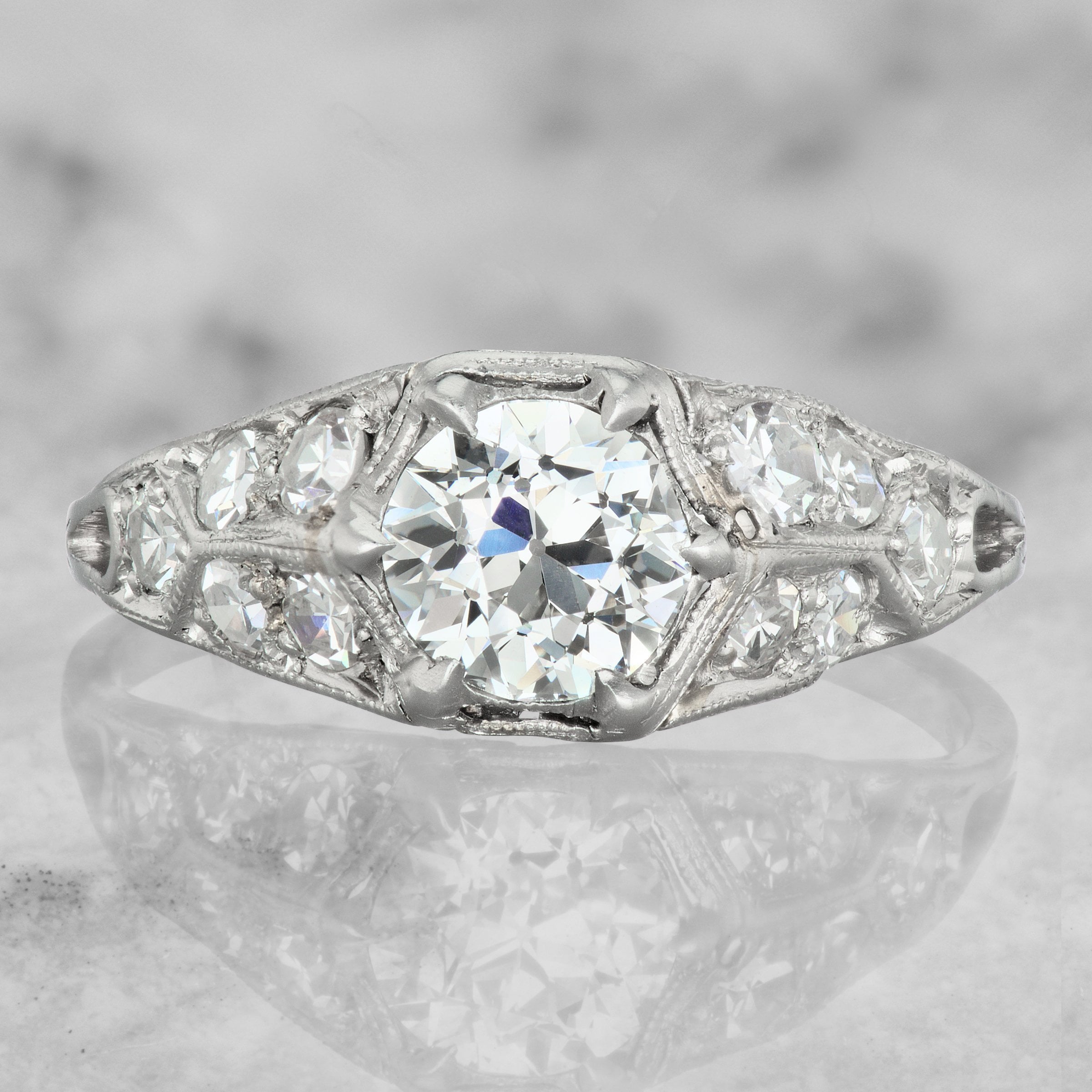 Egyptian Style Engagement Ring Circa 1920 | Victor Barbone