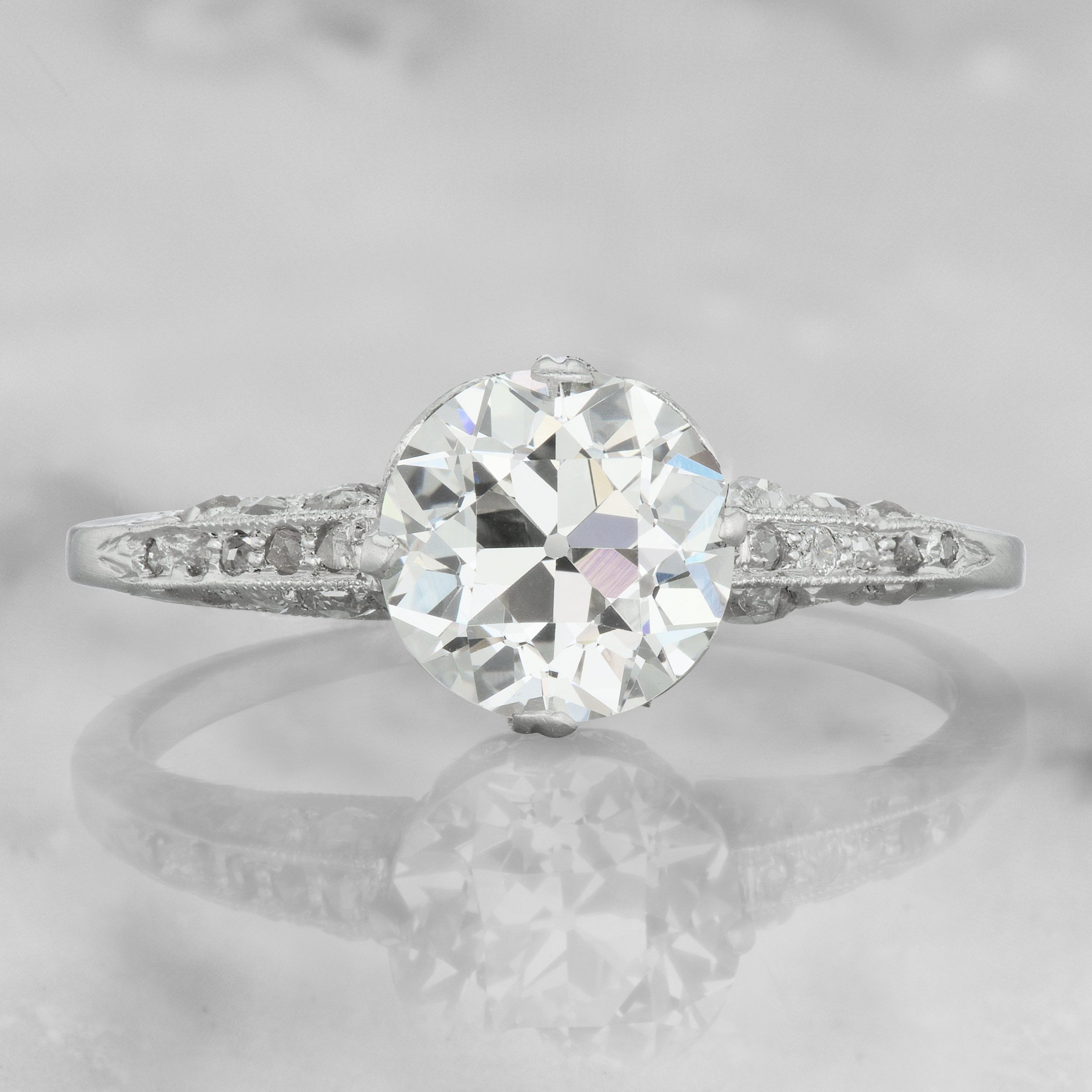 Solitaire Diamond Engagement Ring With Diamond Band | Victor Barbone