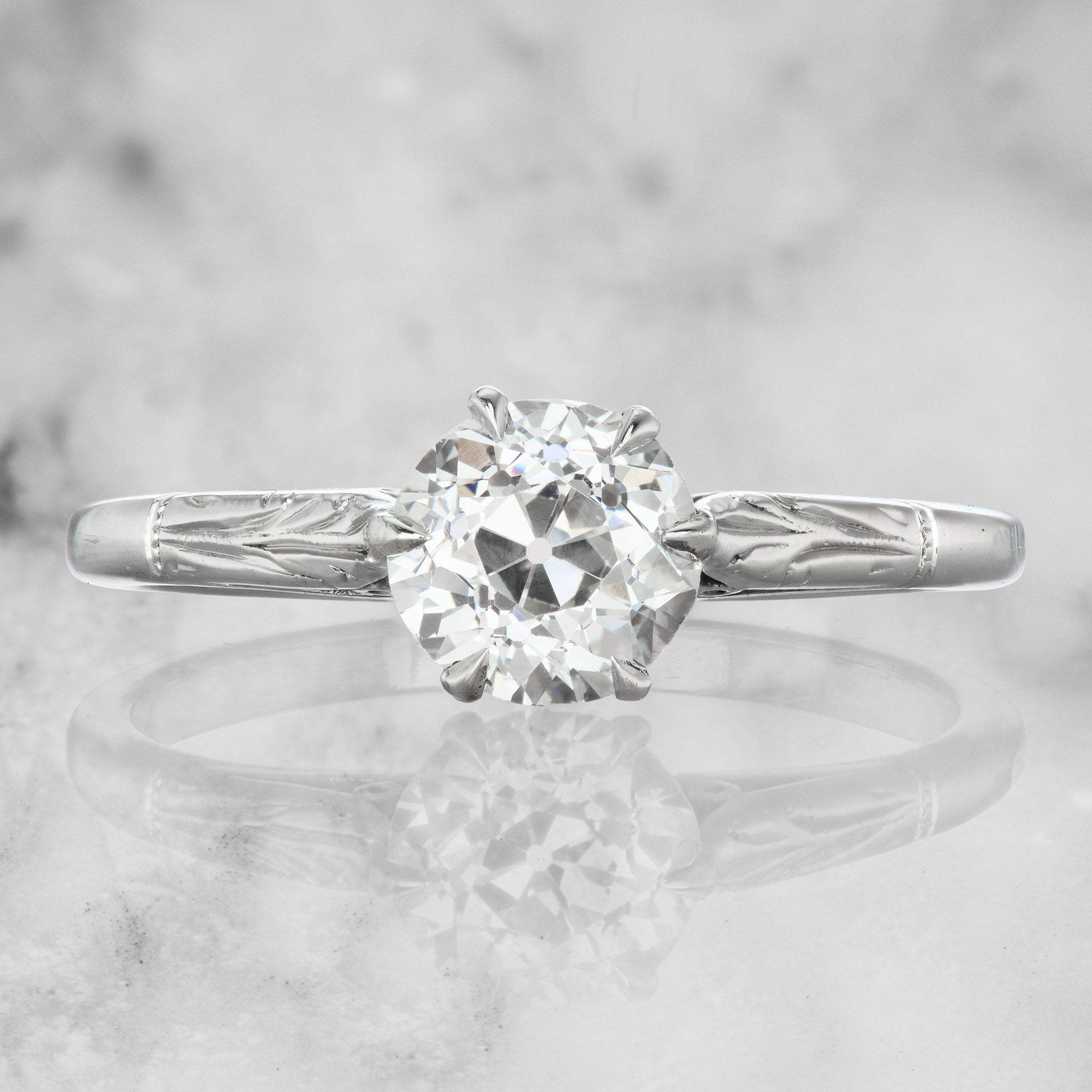 Leaf Solitaire Engagement Ring Circa 1910 | Victor Barbone