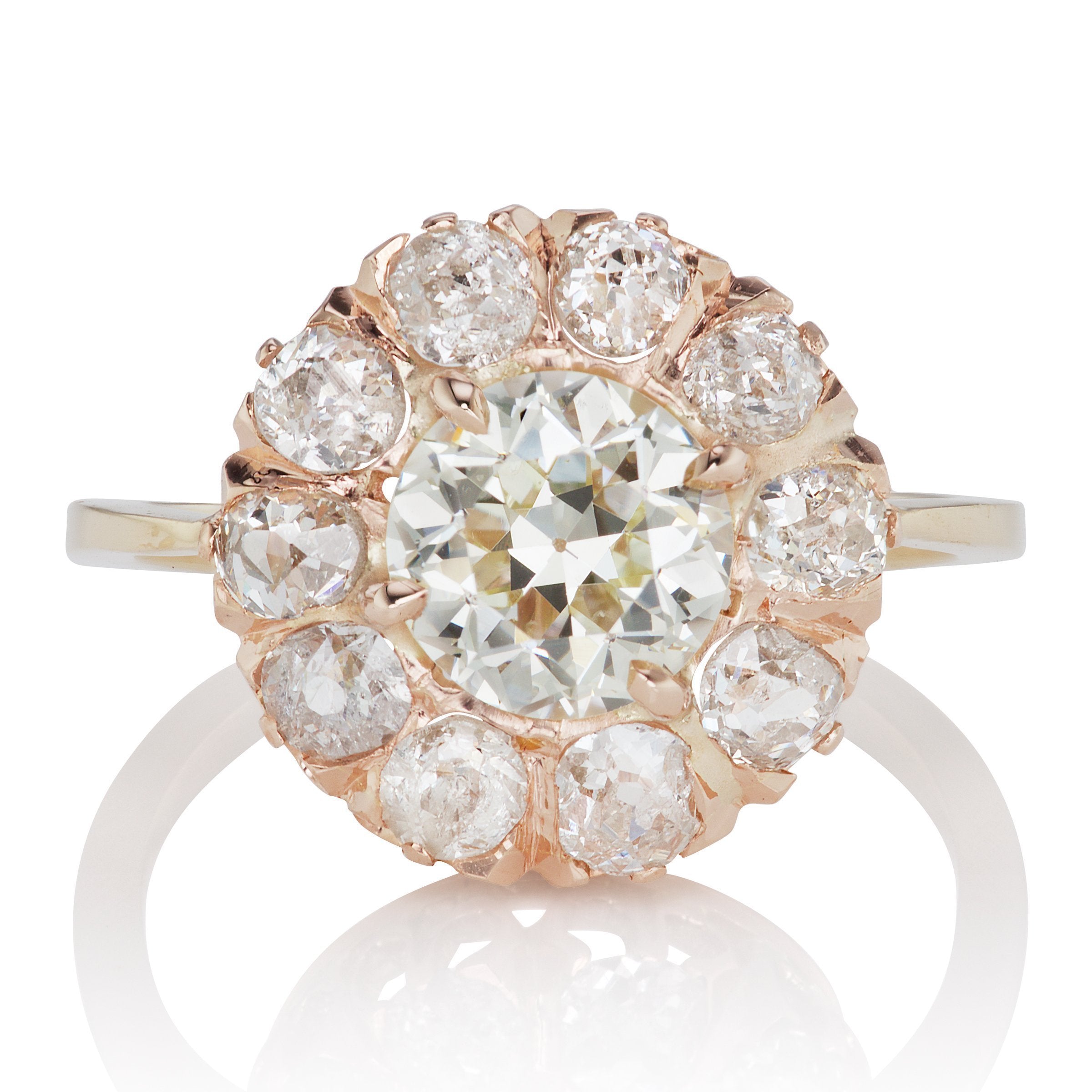 Chunky Halo Engagement Ring Circa 1910 | Victor Barbone