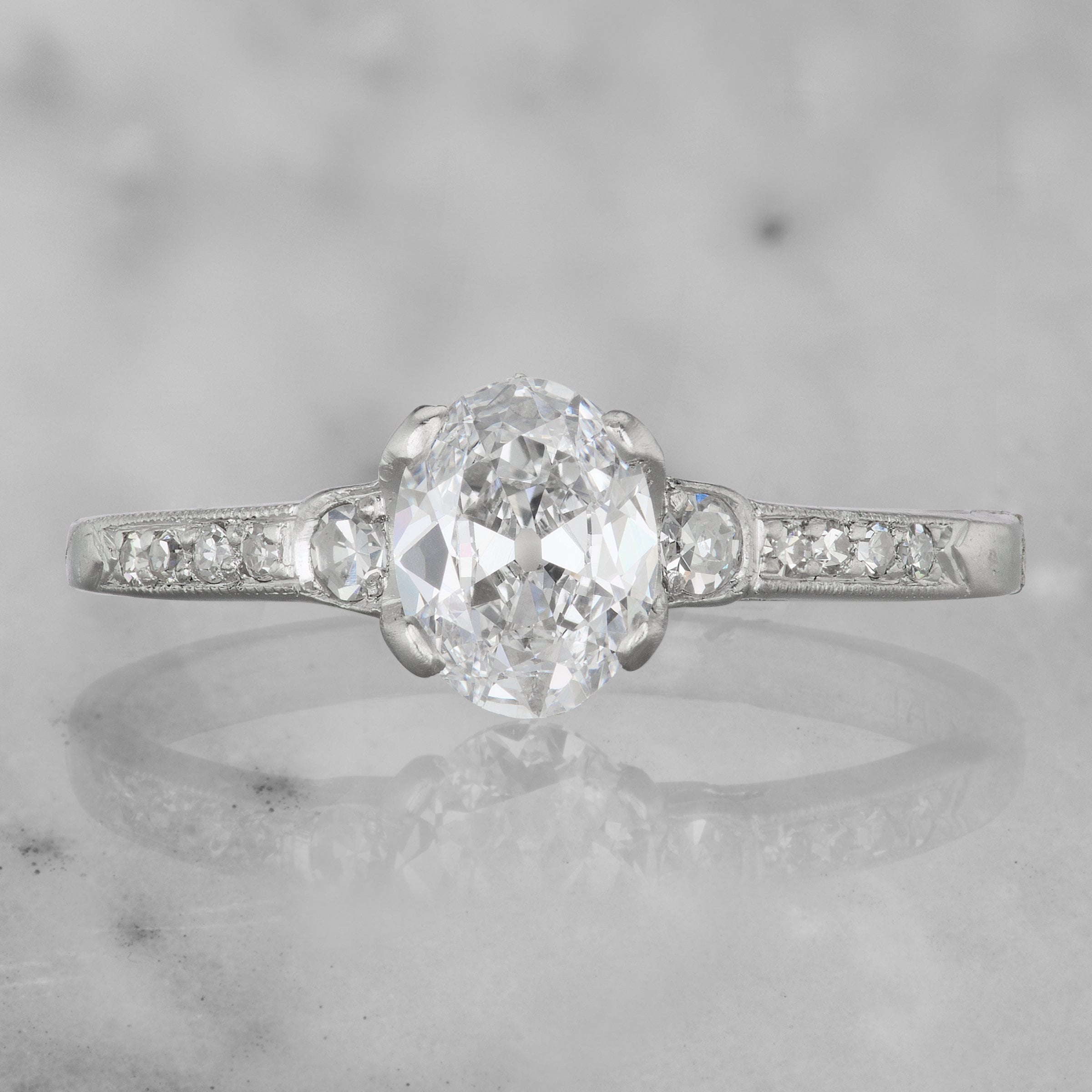 Oval Diamond Engagement Ring With Thin Band | Victor Barbone