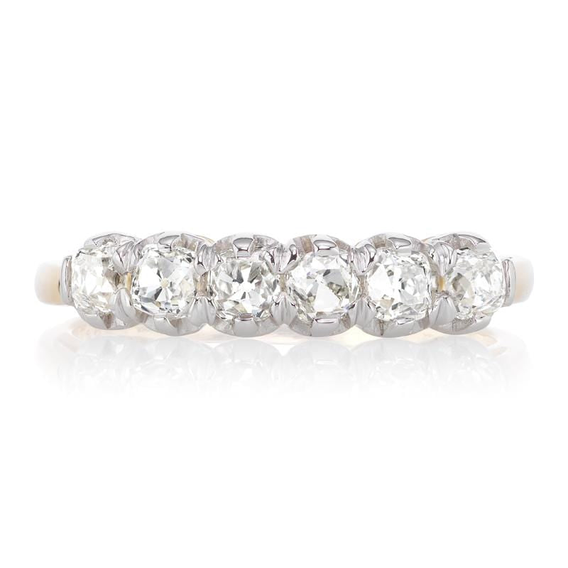 Beautiful Band - Six Old Mine Cut Diamond Ring