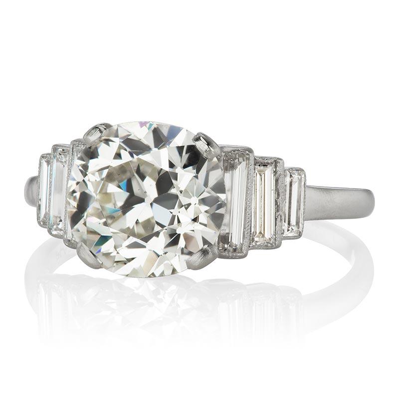 3.22ct old European cut diamond diamond engagement ring