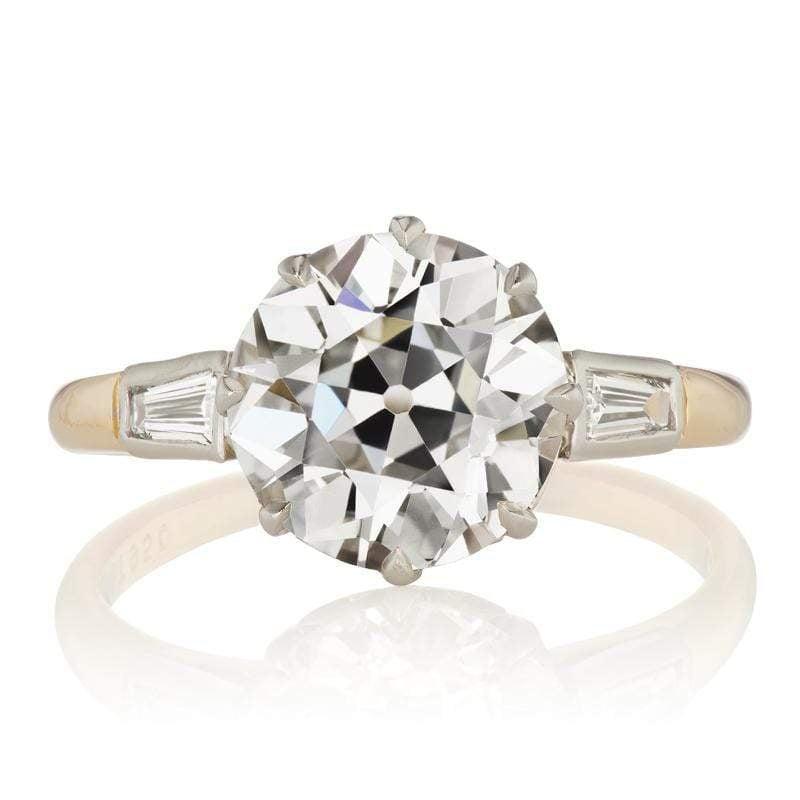 2.94 ct Diamond Engagement Ring with Baguettes