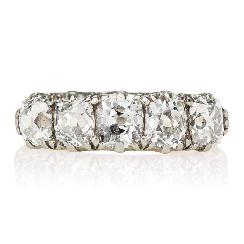 Victorian 5 Diamond Engagement Ring c.1880 | Victor Barbone