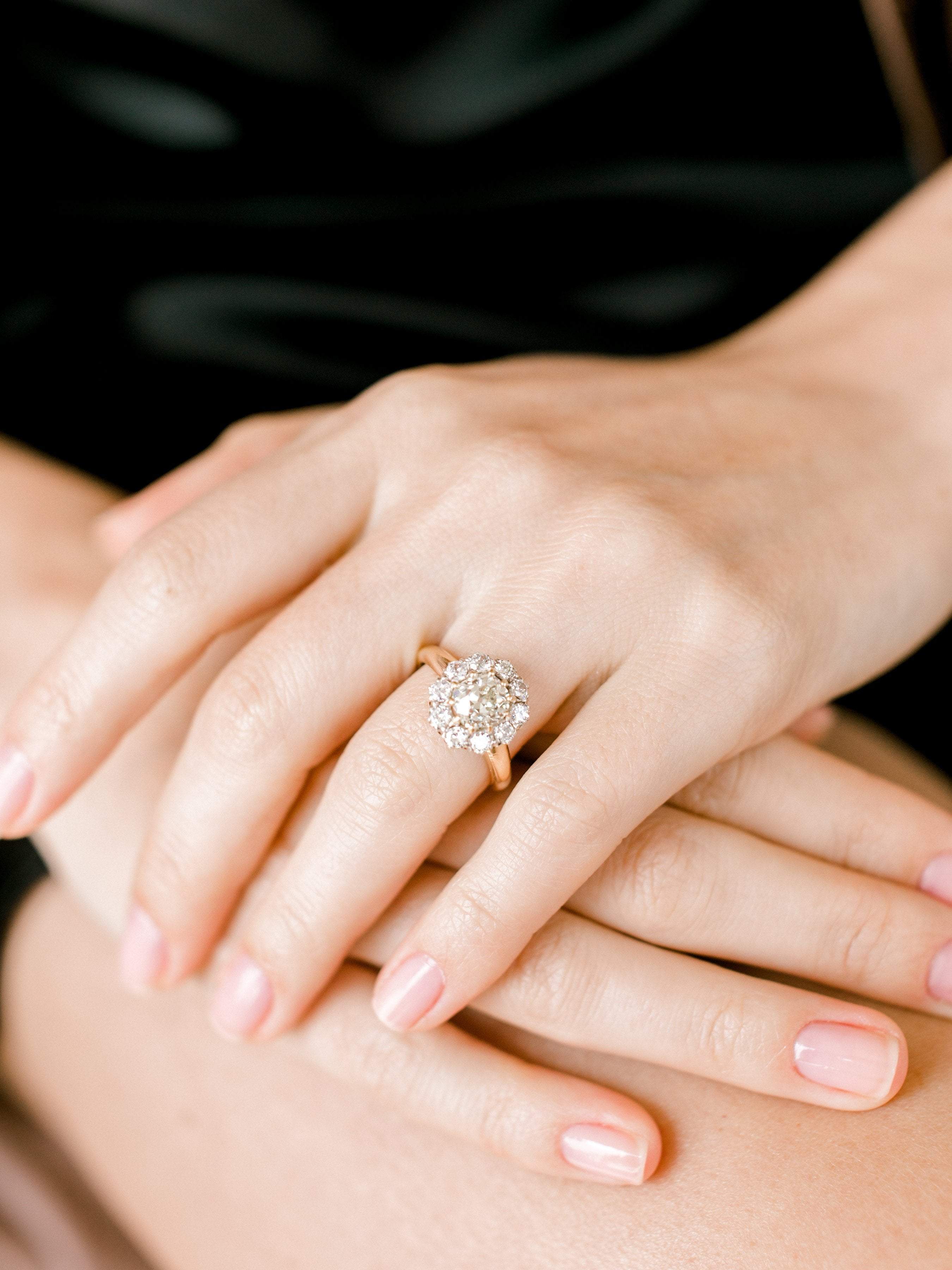 Vintage Cluster Engagement Rings