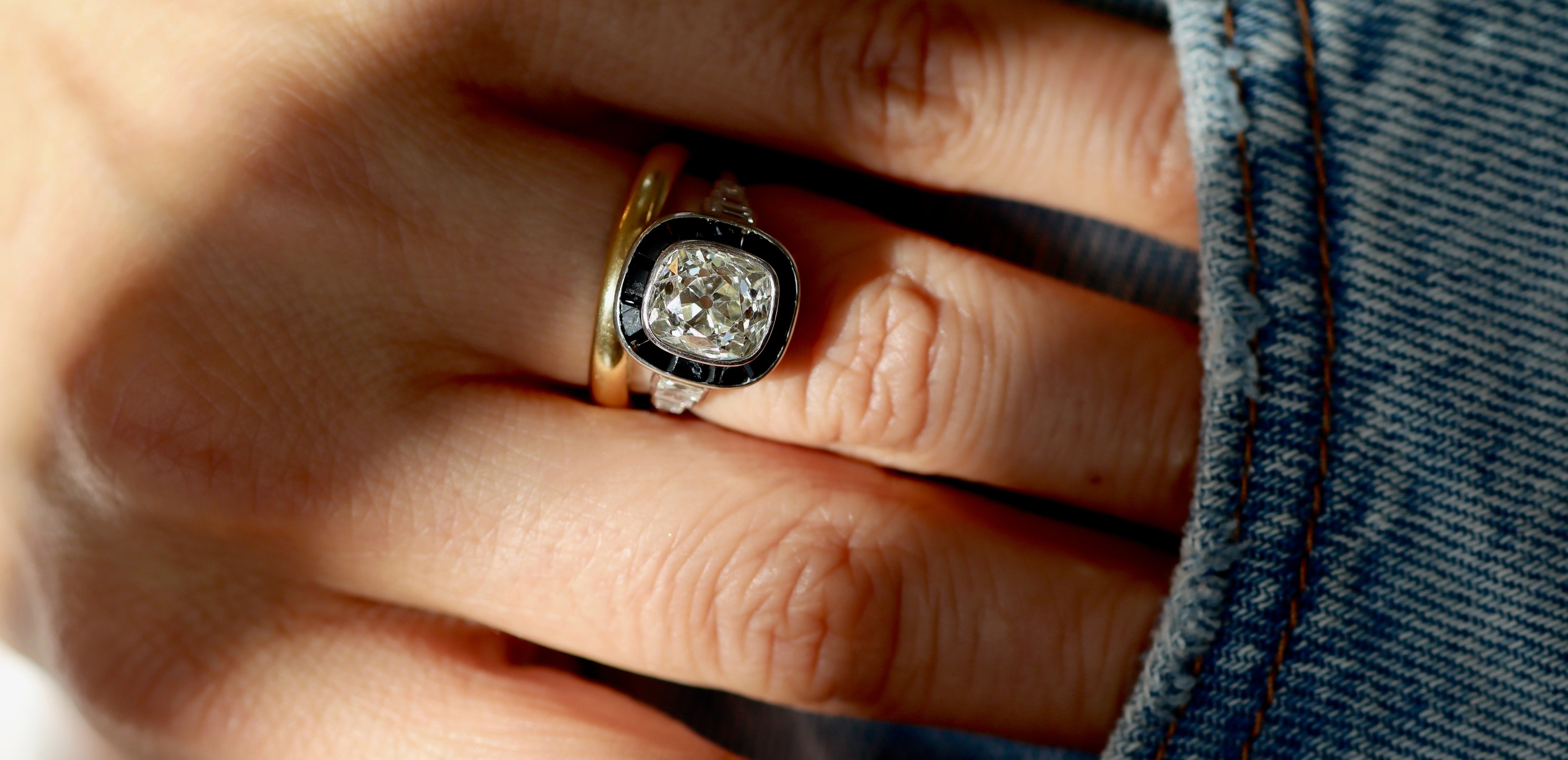 Vintage Onyx Engagement Rings