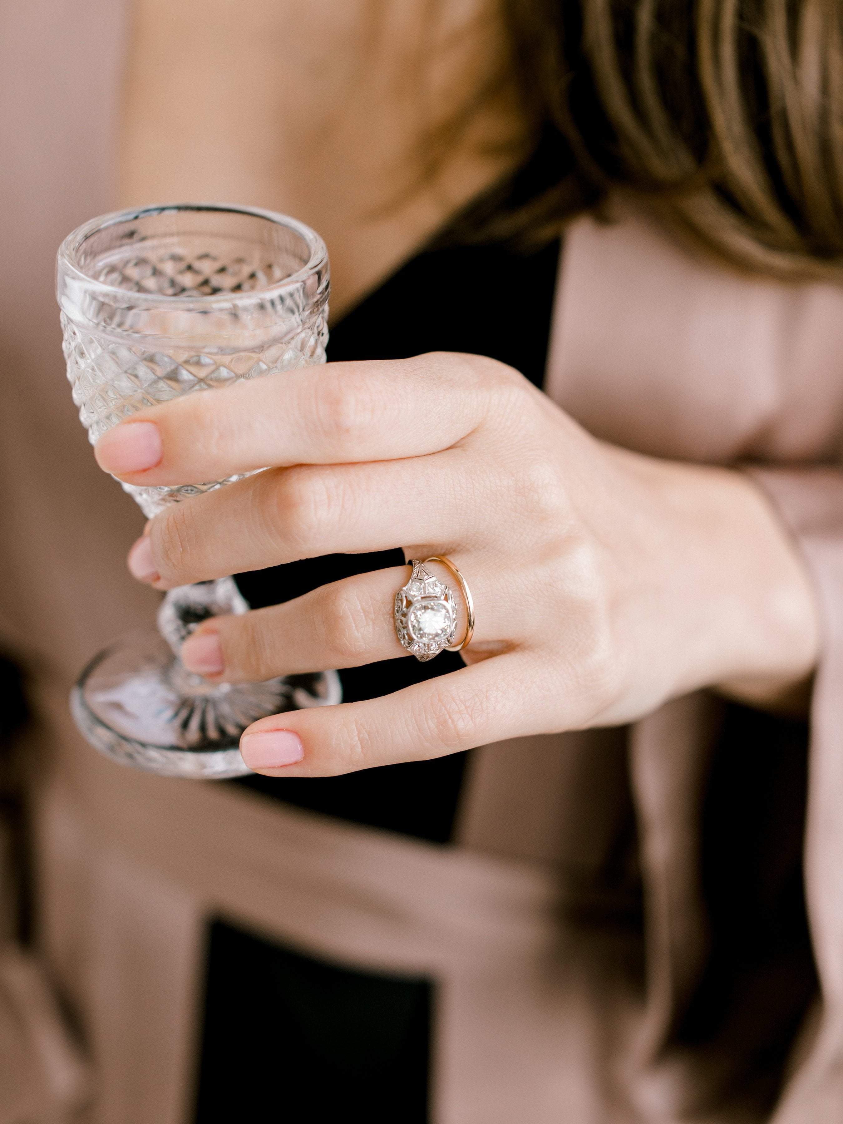 Vintage Bezel Set Diamond Engagement Rings