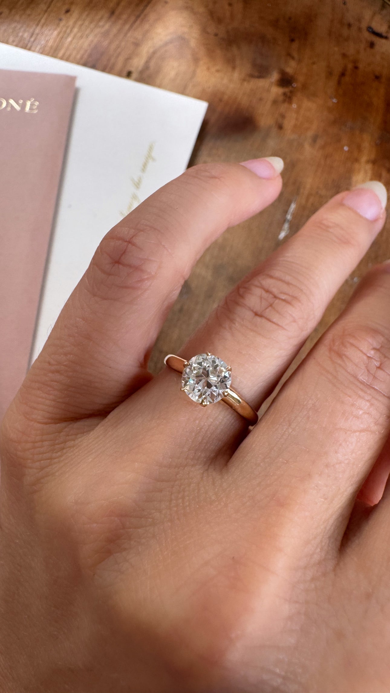 1.57ct old European cut diamond diamond engagement ring