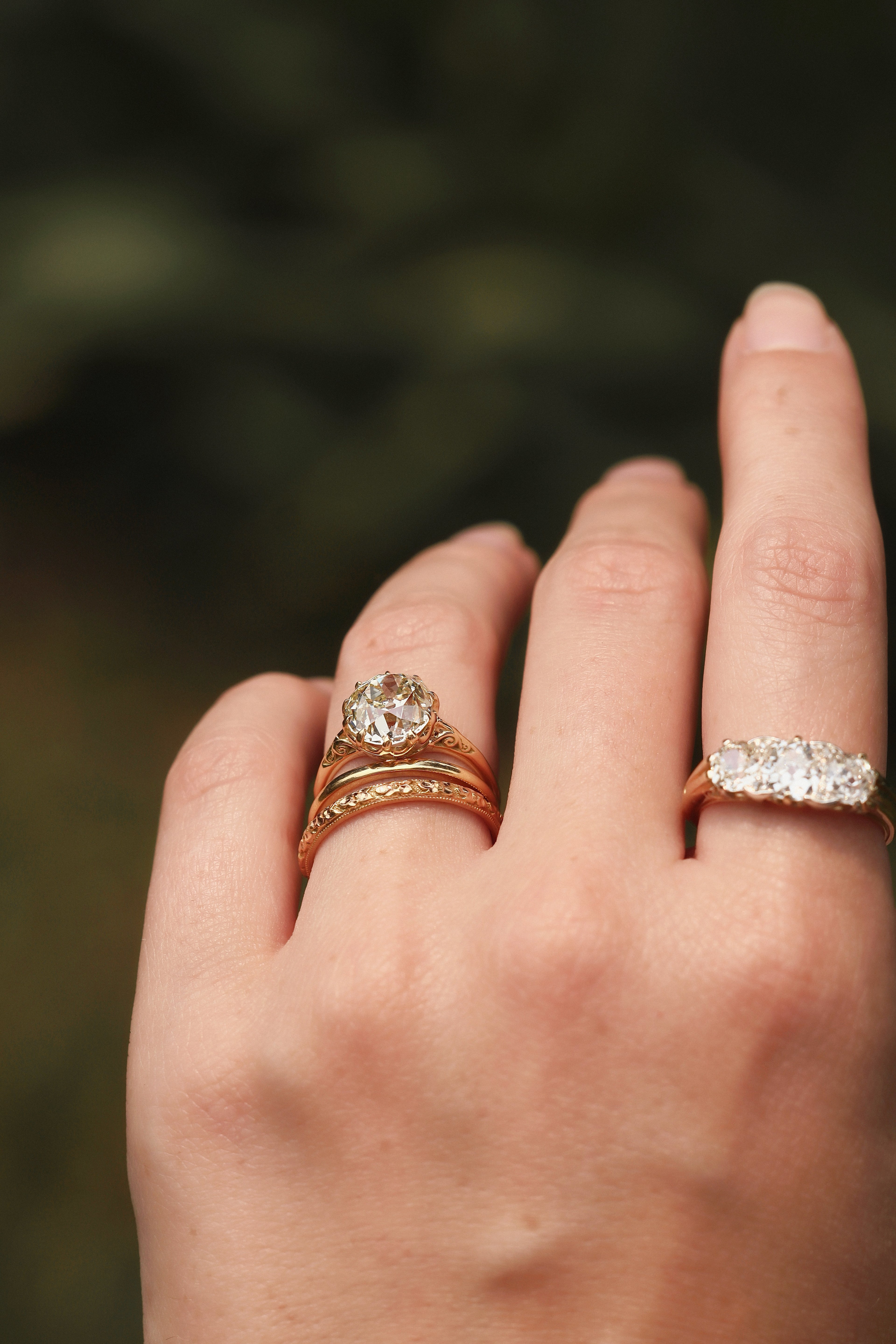 Old Mine cut Engagement Rings