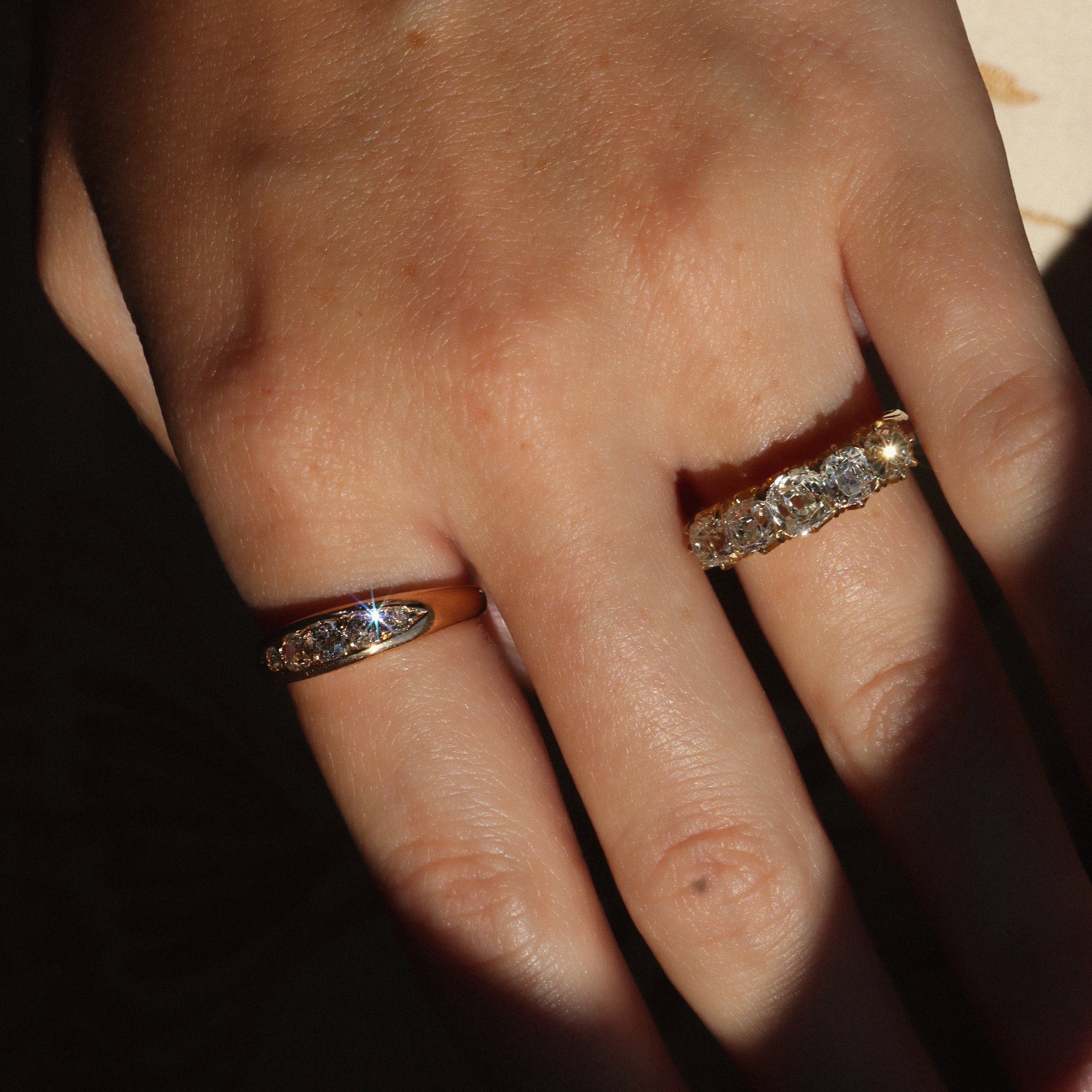 Old Mine cut diamond Rings