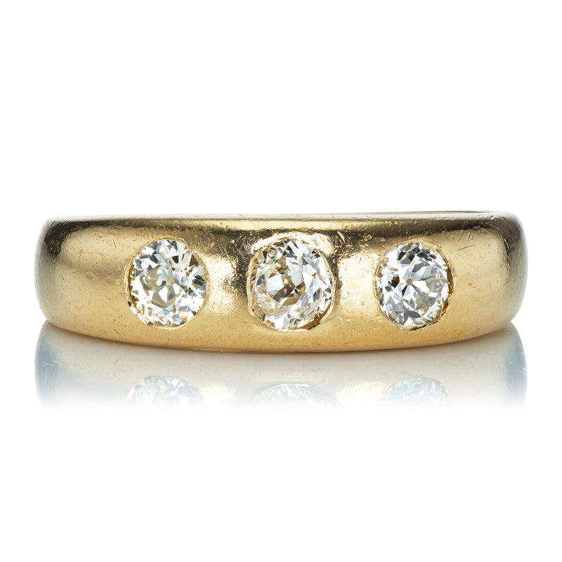Antique Three Stone Diamond Gypsy Ring