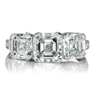 Art Deco Three Stone Asscher Cut Diamond Ring