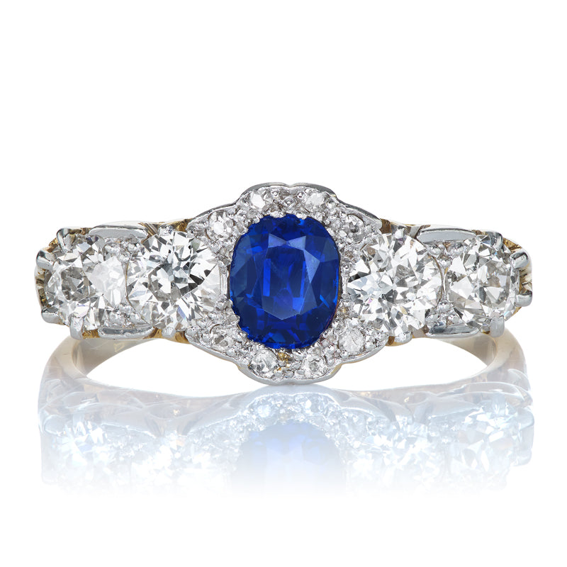 Vintage Edwardian Sapphire and Diamond Ring