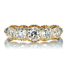 Five Stone Old European Cut Diamond Half Hoop in 18kt Gold