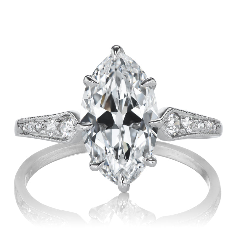 Bright White Marquise Cut Diamond Engagement Ring in Platinum Setting
