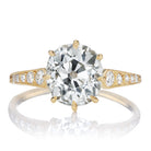 2.22ct Elongated Old Mine Cut Diamond Ring with Accent Stones