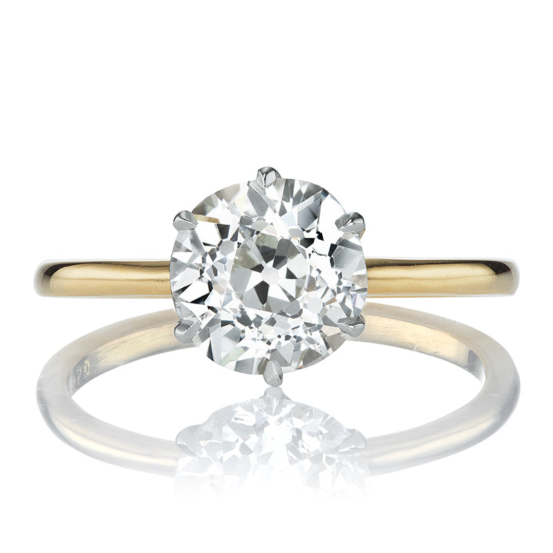 1.49ct Old Mine Cut Diamond Solitaire Engagement Ring