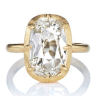 Elongated 2.80ct Old Mine Cut Diamond in Collet Set Engagement Ring