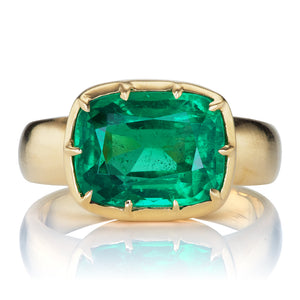 3.93ct Emerald Ring in East West Setting