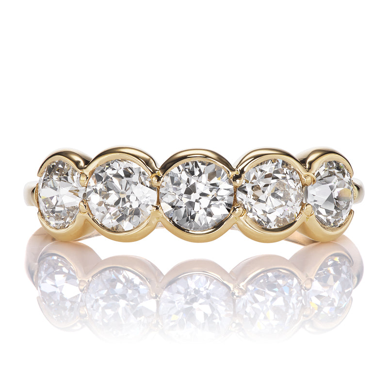 Bezel Set Old Mine Cut Diamond Band