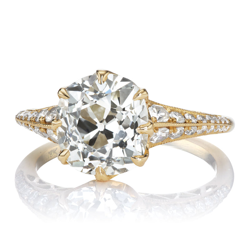 2.59ct Old Mine Cut Diamond diamond engagement ring