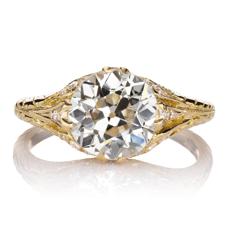 Old European Cut Diamond in Antique-Inspired Intricately Detailed Setting