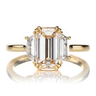 Elongated 2.26 Carat Emerald Cut Diamond Engagement Ring with Trapezoids