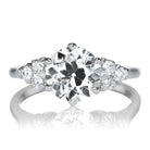 Old European Cut Diamond Engagement Ring with Side Stones in Platinum