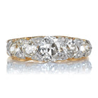 Two Tone Five Stone Old Mine Cut Engagement Ring