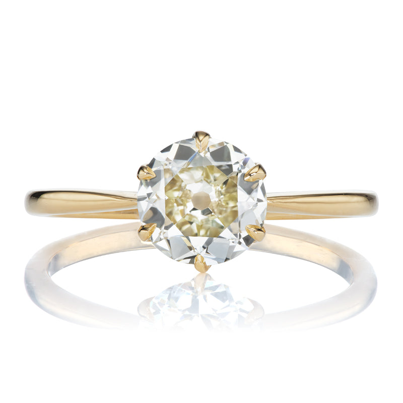 Solitaire 1.11ct Old European Cut Diamond Ring under $10,000