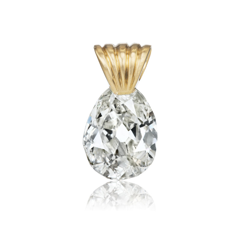 7.60ct Pear Shaped Briolette Diamond Pendant
