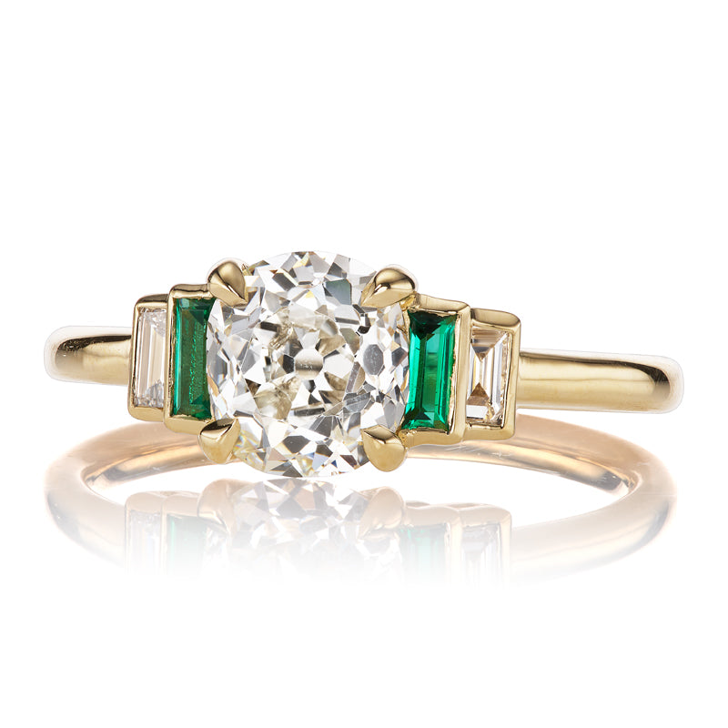 AB MADE diamond engagement ring with gemstone