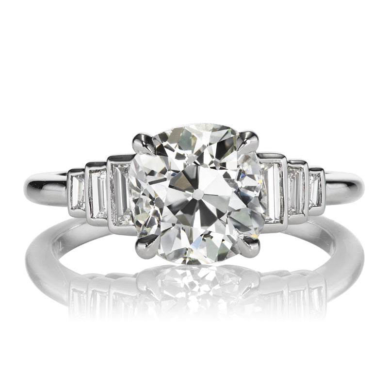 Bright 2.50-carat Old Mine Cut Diamond in Platinum Setting
