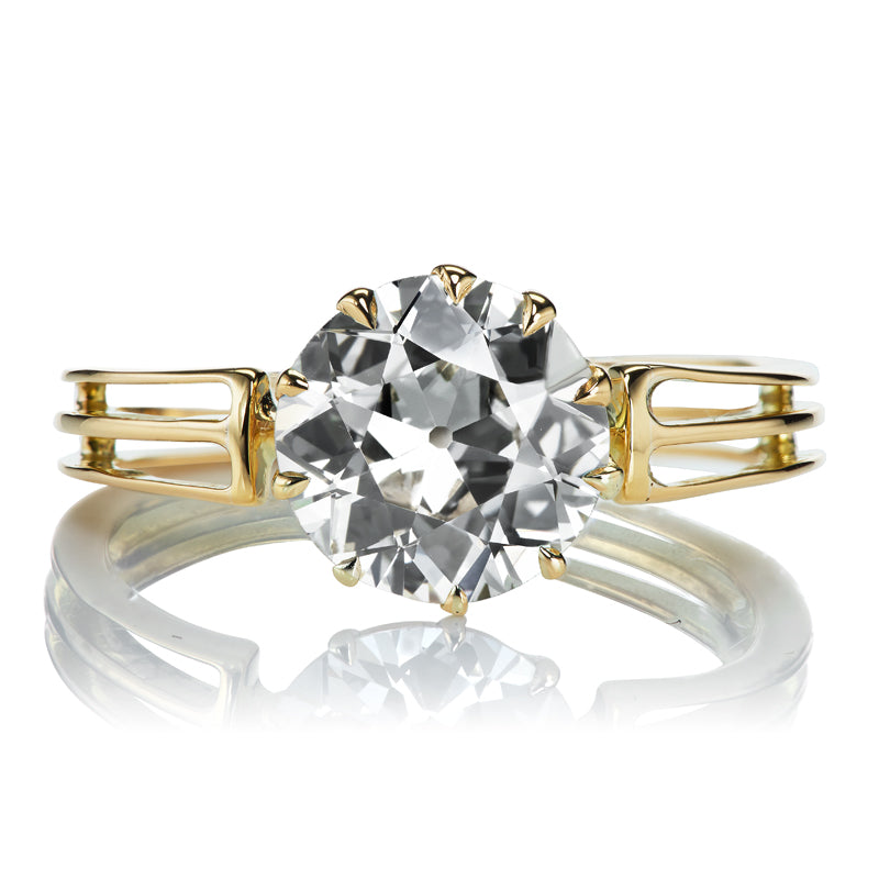Unique 2.18 Carat Old European Cut Diamond Ring