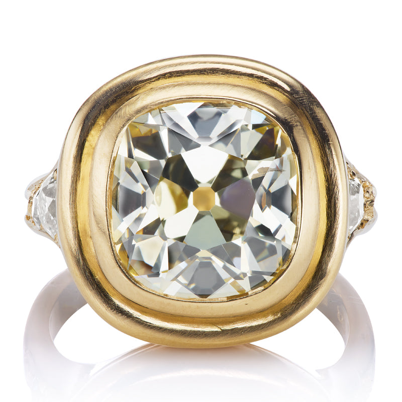 Chunky Gold Old Mine Cut Diamond Ring