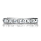 Vintage Engraved Platinum & Diamond Half Eternity Wedding Band